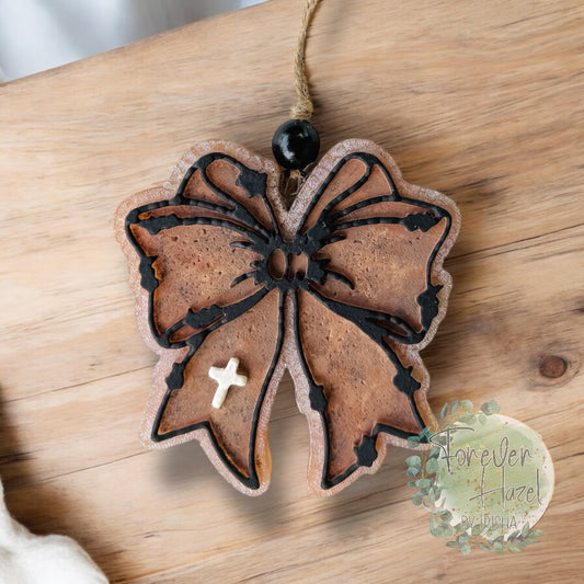 Distressed Bow with Cross Freshie