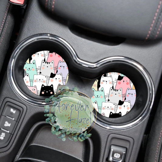 Kitty Cats Car Coaster Set