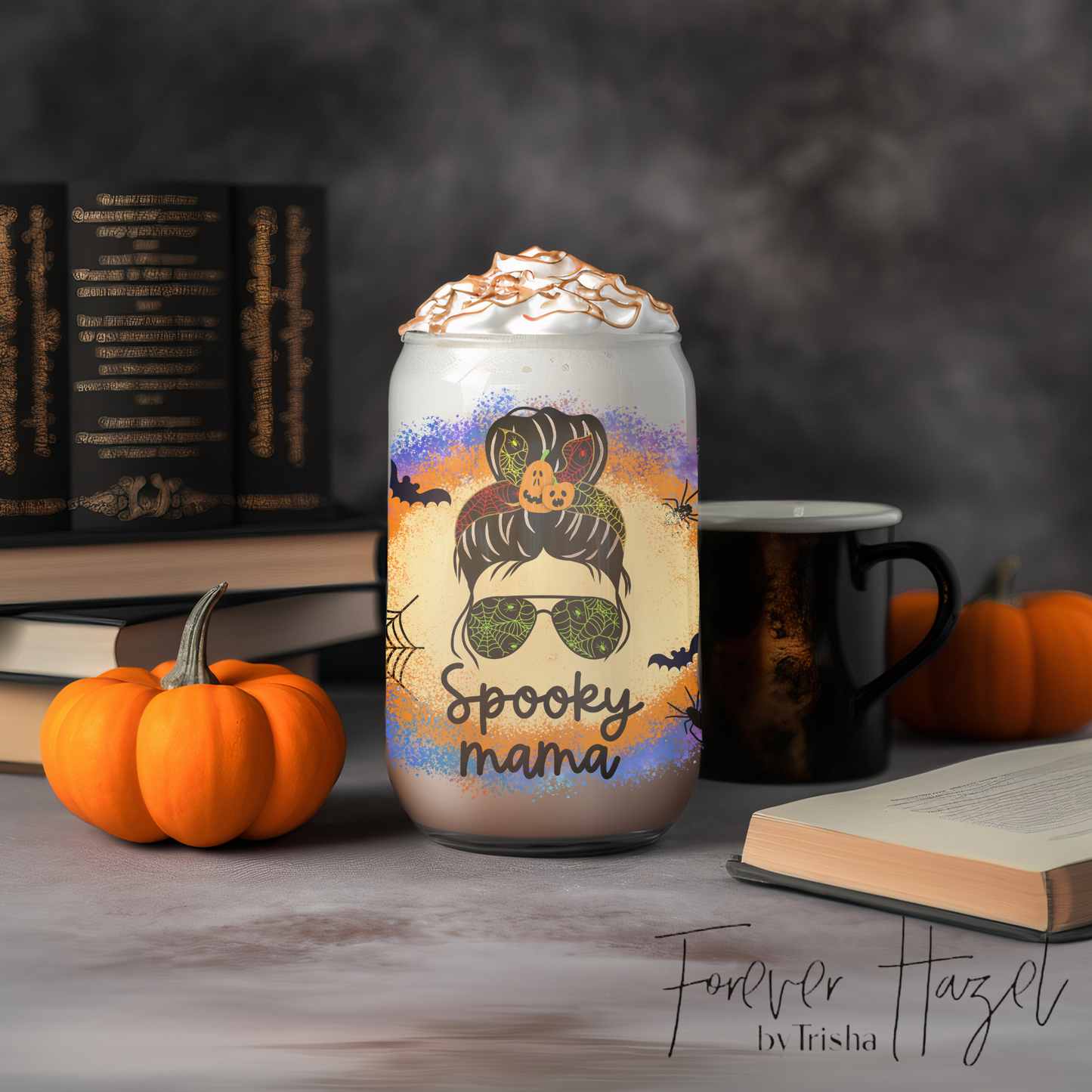 Spooky Mama 16oz Frosted Glass Can