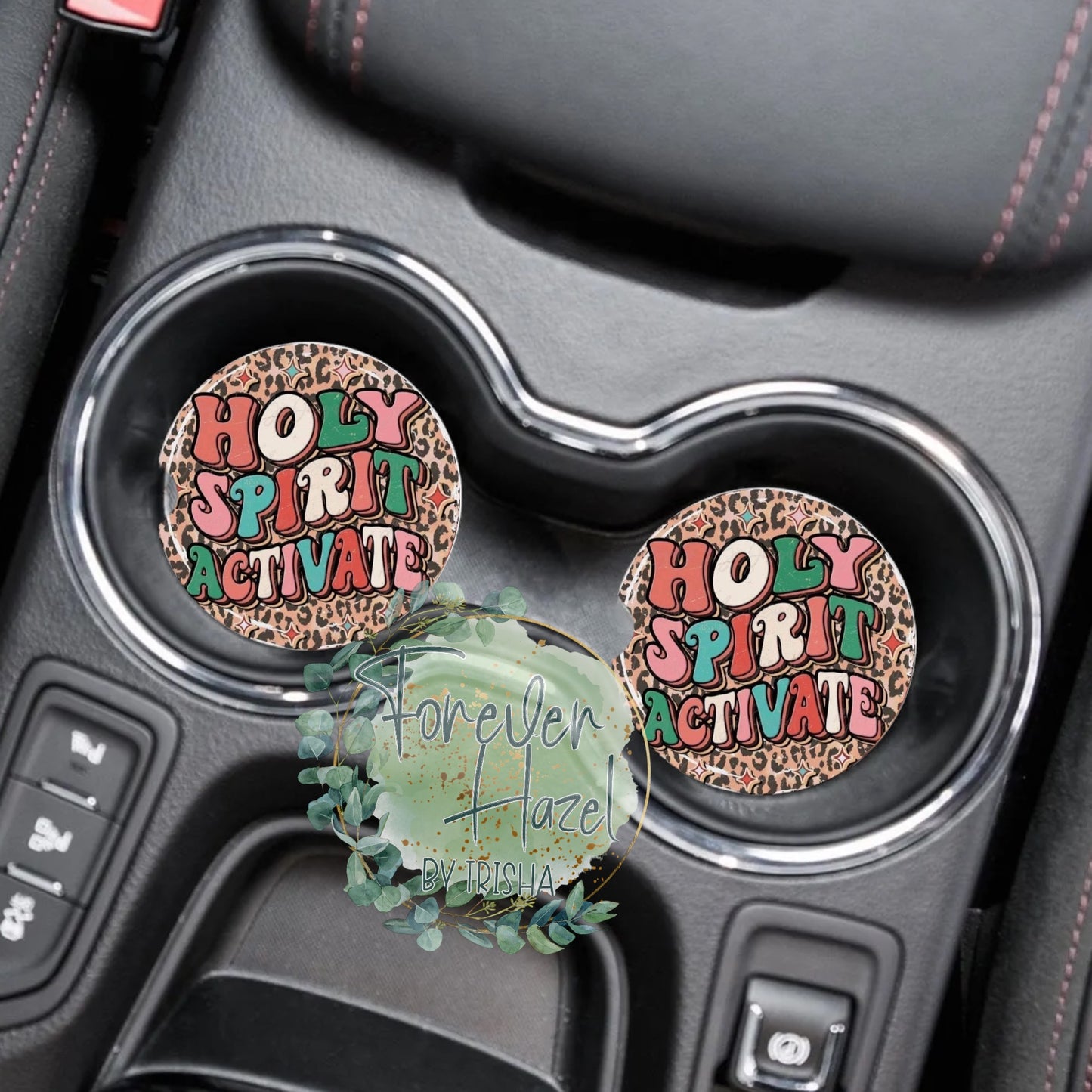 Holy Spirit Activate Car Coaster Set