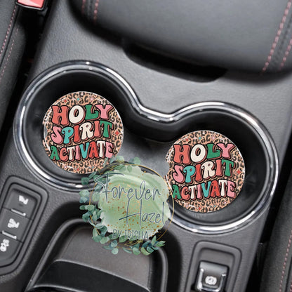 Holy Spirit Activate Car Coaster Set