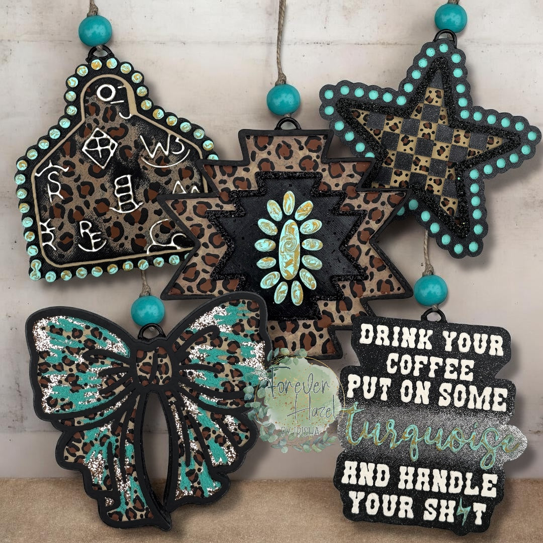 Distressed Western Car Freshies: Aroma Bead Air Freshener