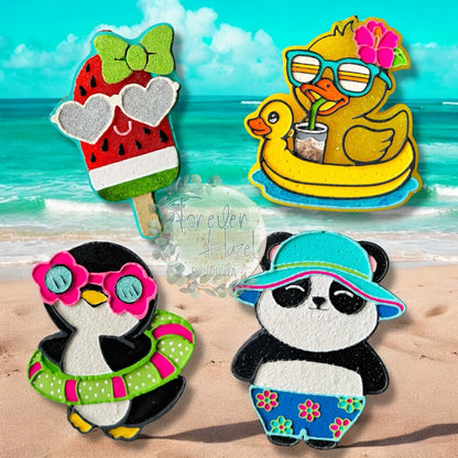 Cute Summer Freshies | Duck In Floaty Freshie | Swimmer Panda Freshie | Watermelon Popsicle Freshie | Swimmer Penguin Freshie