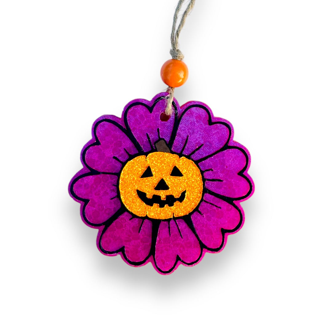 Flower Pumpkin Freshie | Spooky Aroma Bead Air Freshener