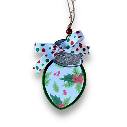 Holly and Polka Dot Bow Freshie: Holiday Aroma Bead Air Freshener