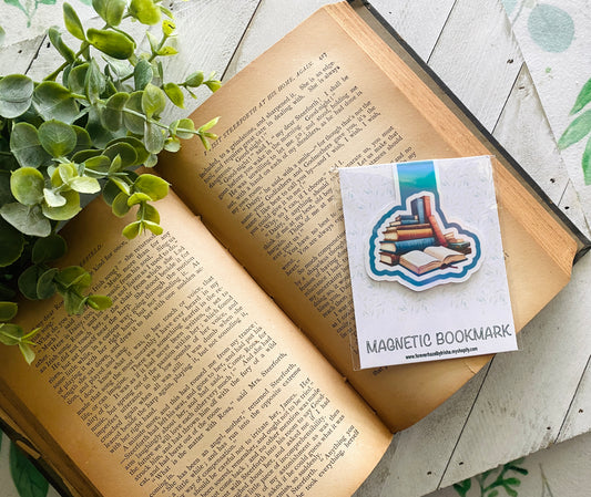 Book Stack Magnetic Bookmark