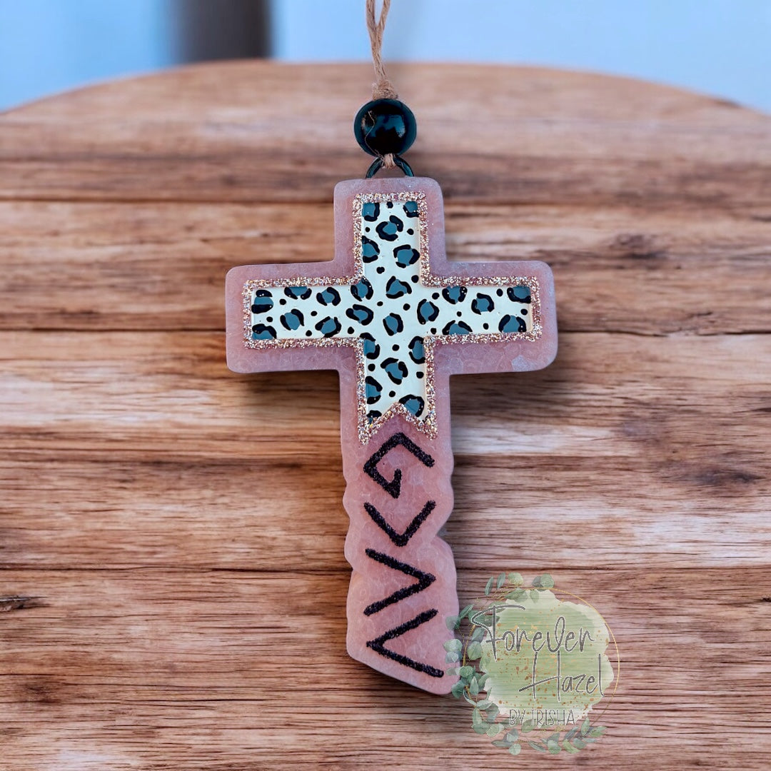 Greater Than The Highs and Lows Cross Freshie: Religious Aroma Bead Air Freshener