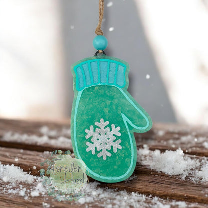 Snowflake Mittens Freshie: Holiday Aroma Bead Air Freshener