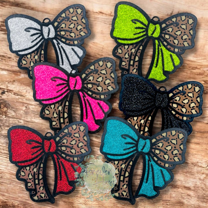 Cheetah Glittery Bow Freshie: Aroma Bead Air Freshener