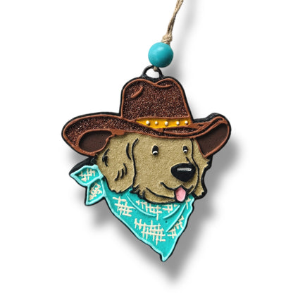 Cowboy Retriever Dog Freshie |Western Golden Retriever Freshie