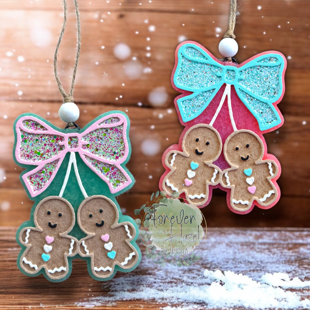 Gingerbread with Bow Freshie | Holiday Aroma Bead Air Freshener