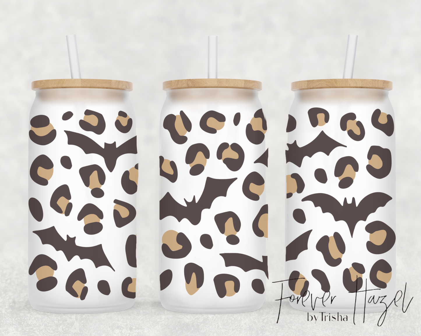 Cheetah Bats 16oz Frosted Glass Can