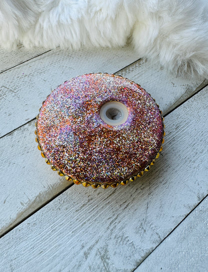 Floral Ghost Frosted Glass Can