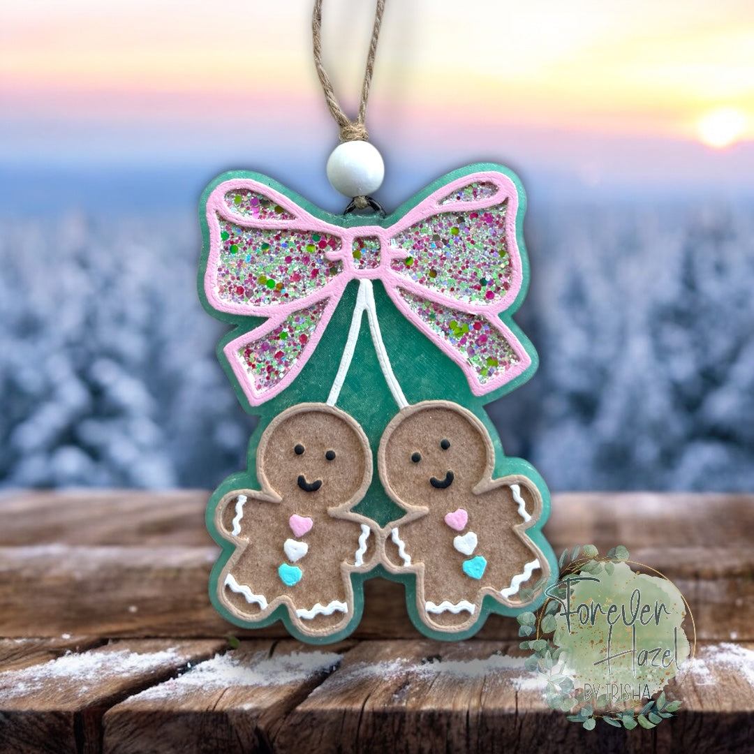 Gingerbread with Bow Freshie | Holiday Aroma Bead Air Freshener