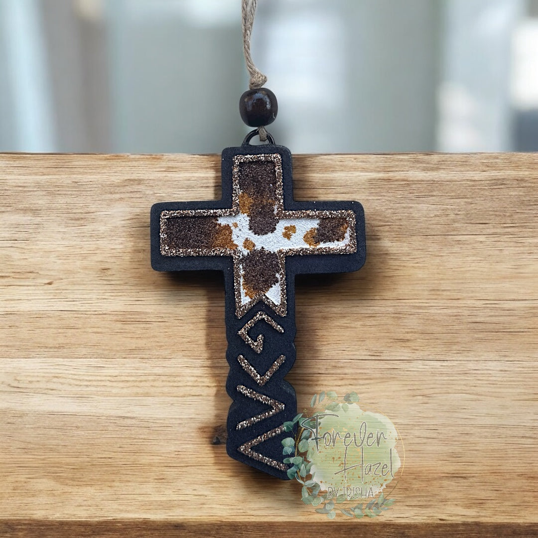 Greater Than The Highs and Lows Cross Freshie: Religious Aroma Bead Air Freshener