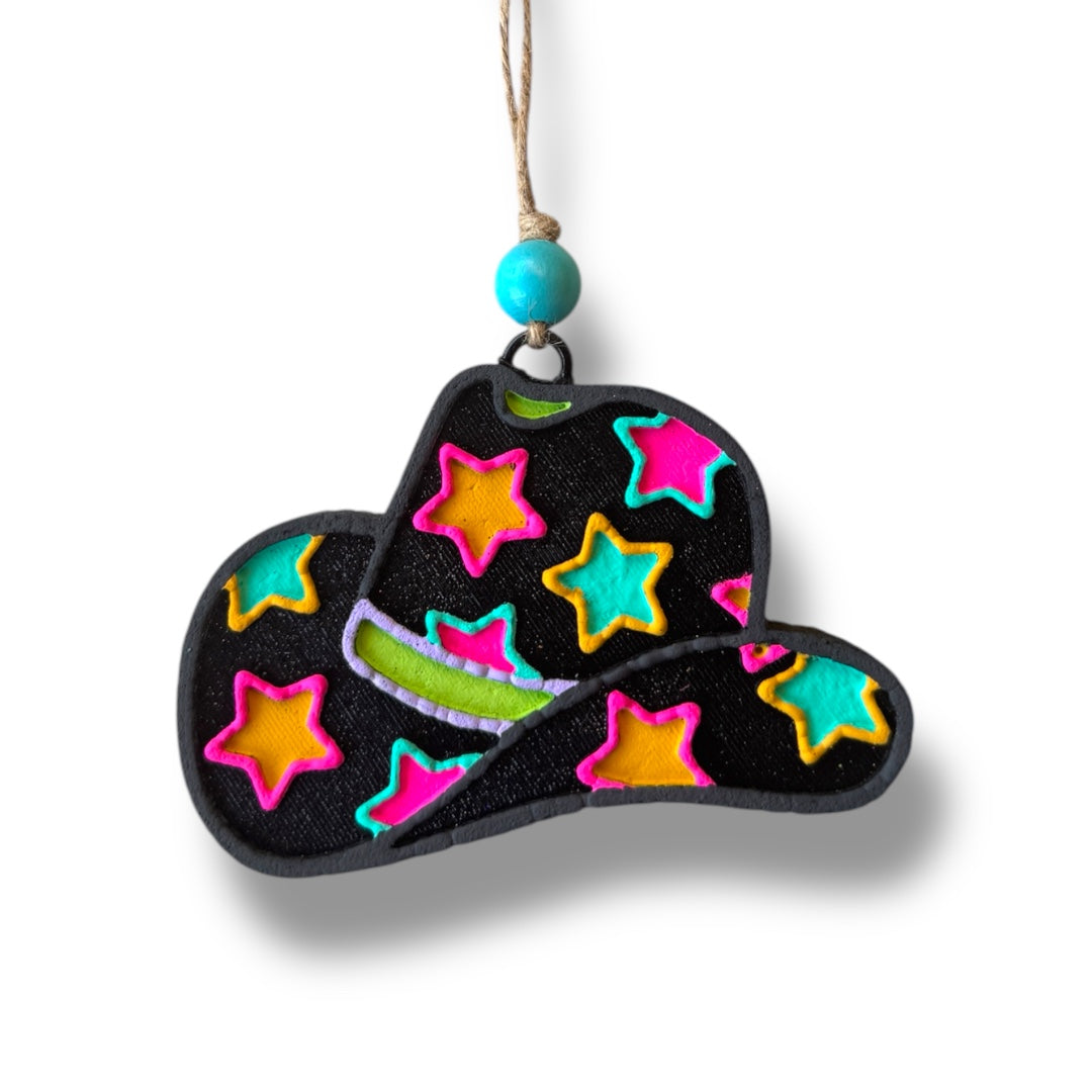 Colorful Stars Western Freshies - Colorful Starry Boot Freshie | Colorful Starry Hat Freshie