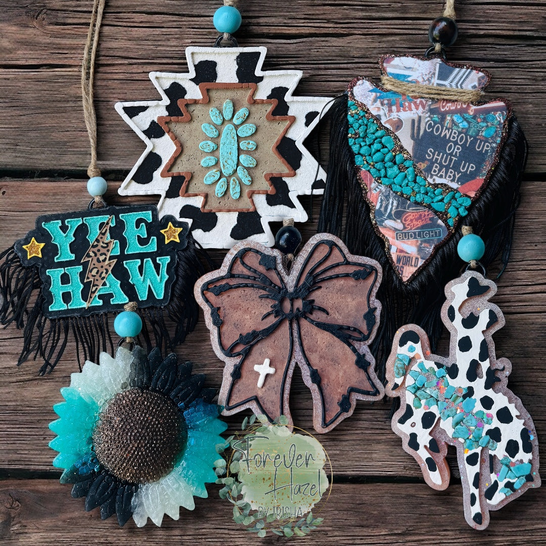 Western Rustic Car Freshie: Western Aroma Bead Air Fresheners