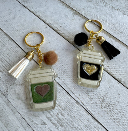 Heart Coffee Cup Keychain Collection