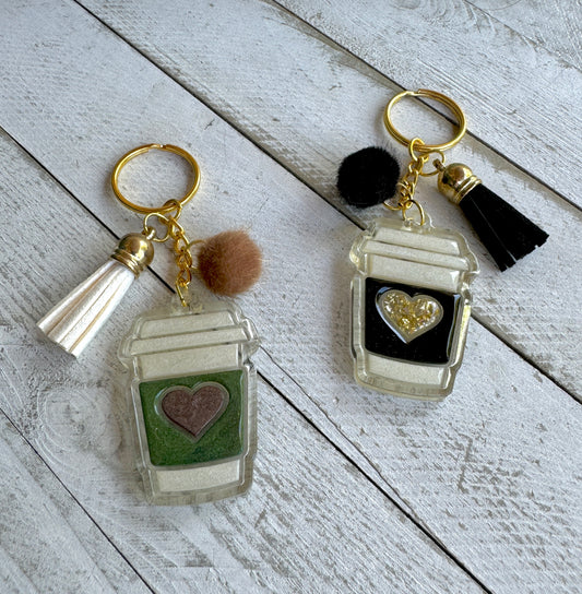 Heart Coffee Cup Keychain Collection