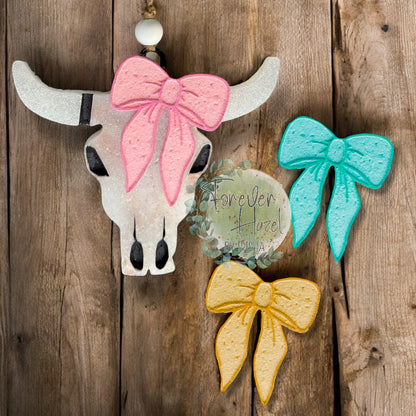 Bull Skull With Bow Freshie