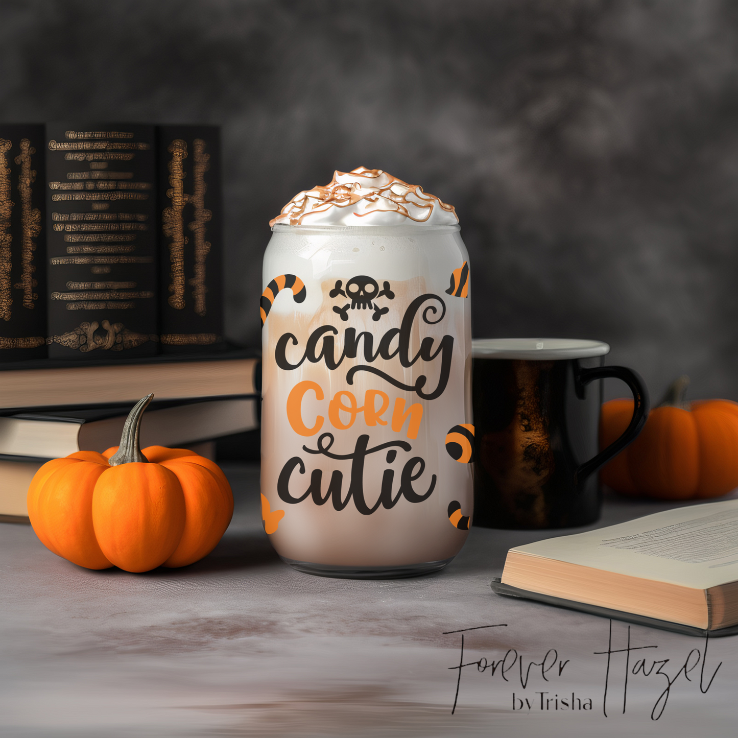 Candy Corn Cutie 16oz Frosted Glass Can