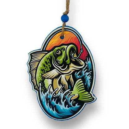 Graphic Bass Fish Freshie: Sports Aroma Bead Air Fresheners