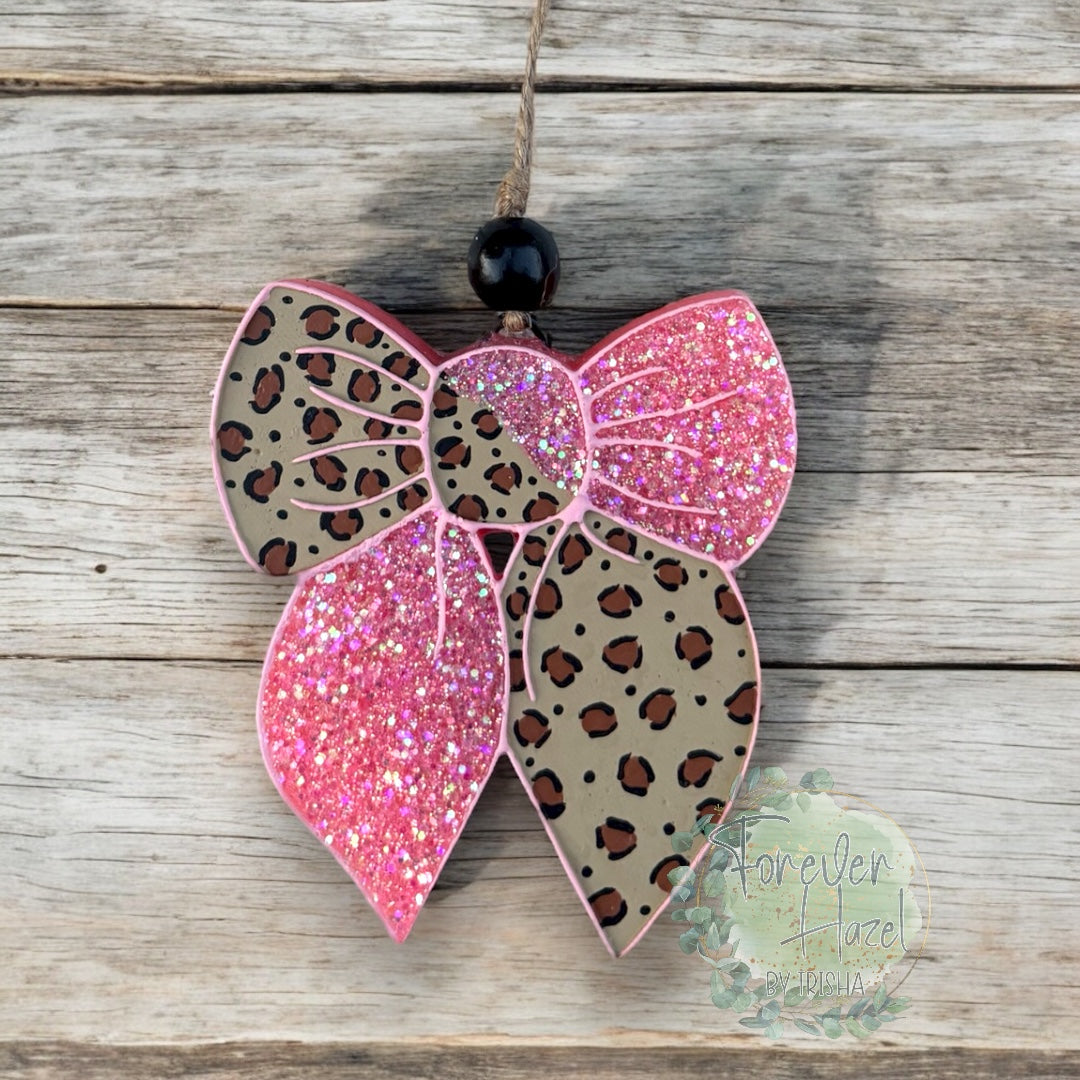 Cheetah Bow Freshie: Western Aroma Bead Air Fresheners