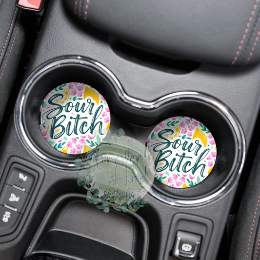 Sour Bitch Car Coaster Set