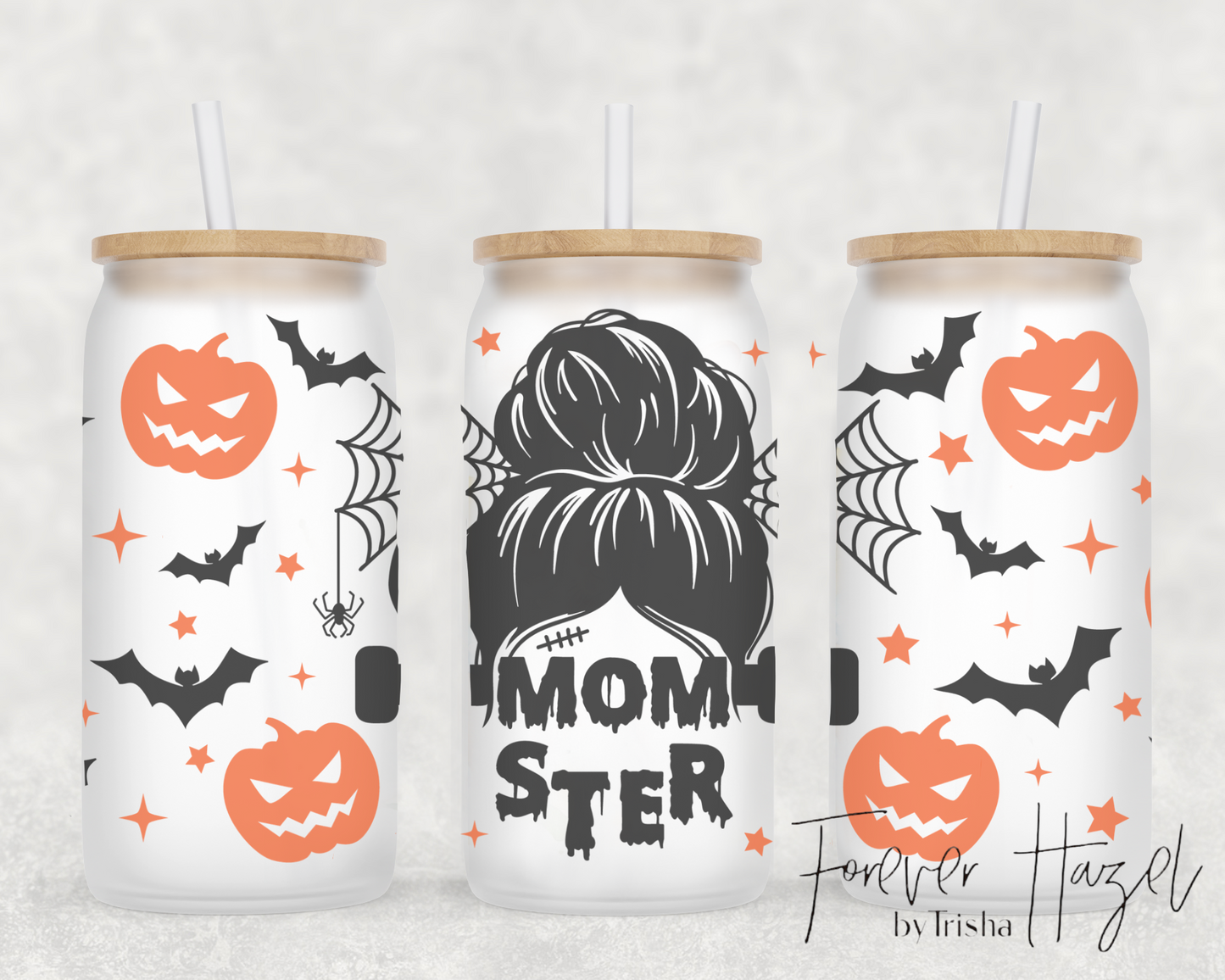 Momster 16oz Frosted Glass Can