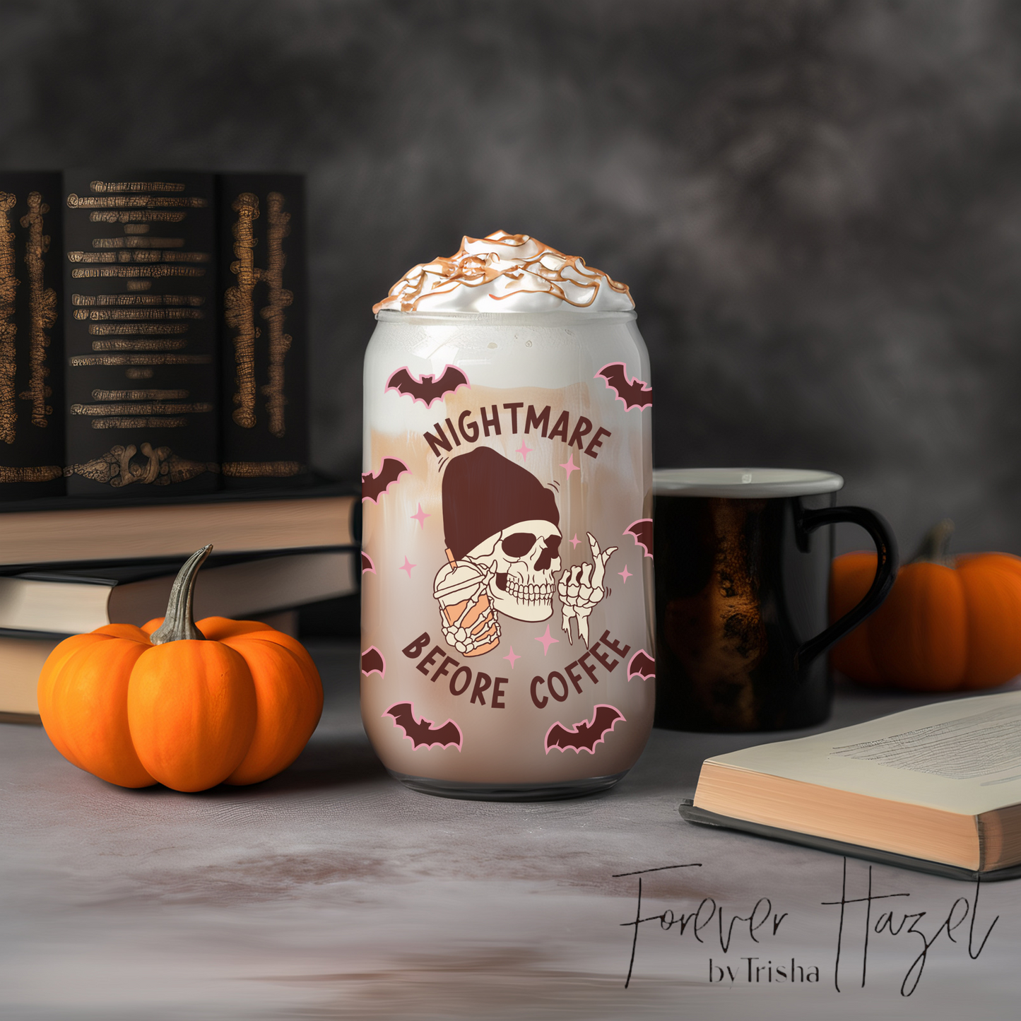 Nightmare Before Coffee 16oz Frosted Glass Can