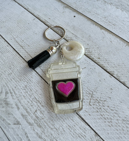 Heart Coffee Cup Keychain Collection