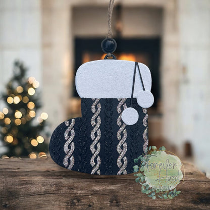 Black and Champagne Gold Christmas Freshies