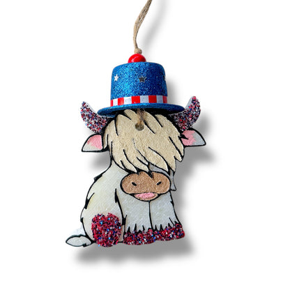 Patriotic Highland Cow Freshie
