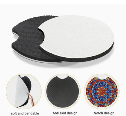 Cheetah Cow Car Coaster Set