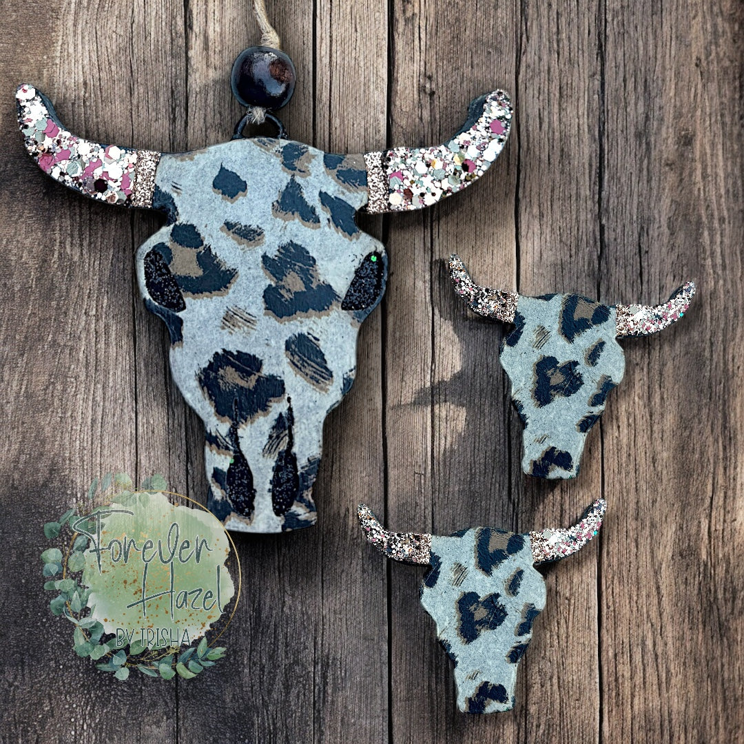 Cheetah Bull Skull Freshie: Western Aroma Bead Air Freshener