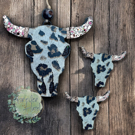 Cheetah Bull Skull Freshie: Western Aroma Bead Air Freshener
