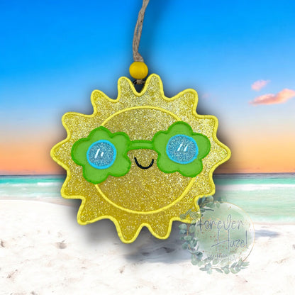 Cute Sun with Sunglasses Freshie | Cute Sunshine Freshie