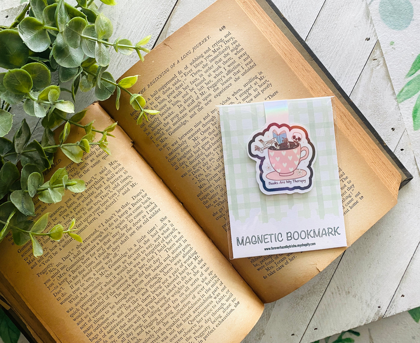 Books Are My Therapy Magnetic Bookmark