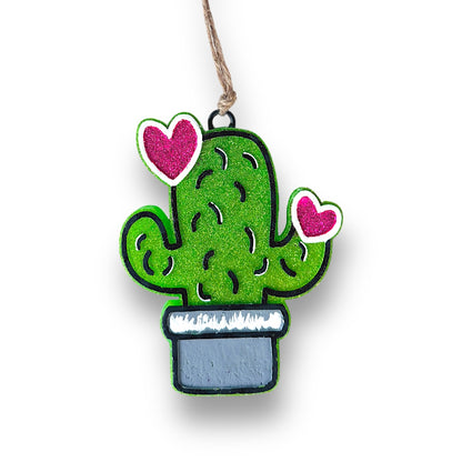 Potted Cactus with Hearts Freshie