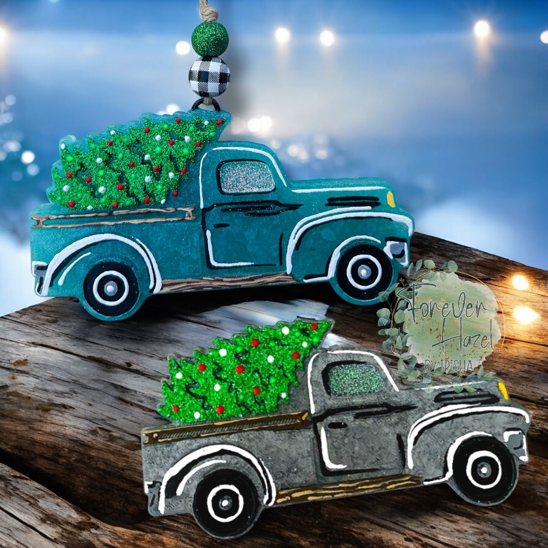 Classic Truck With Christmas Tree Freshie