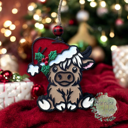 Christmas Highland Cow Freshie: Holiday Aroma Bead Air Fresheners