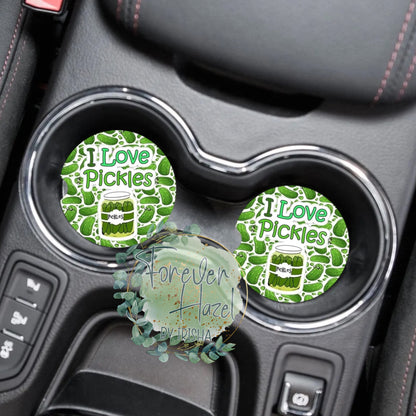 I Love Pickles Car Coaster Set