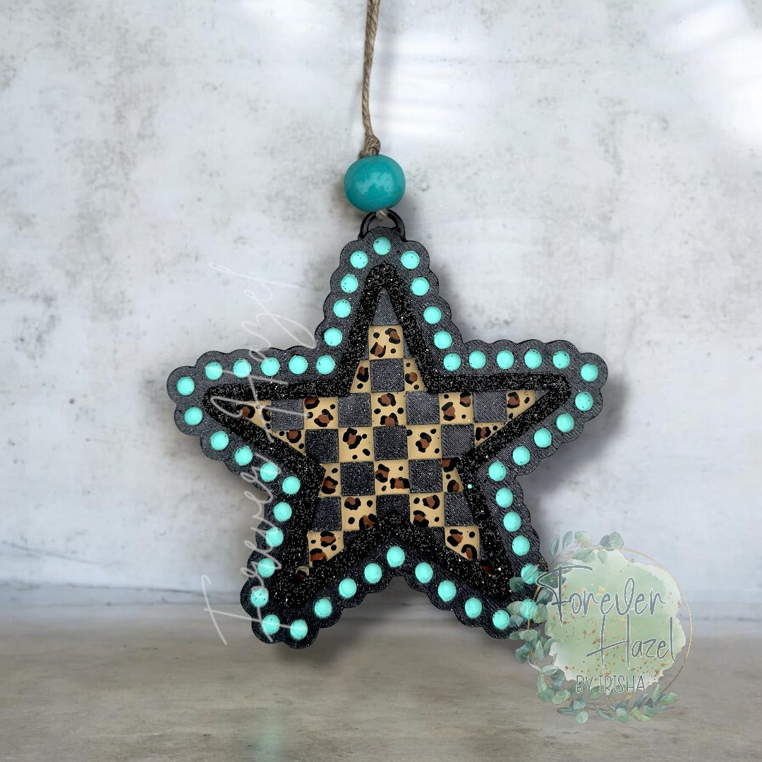 Distressed Western Car Freshies: Aroma Bead Air Freshener