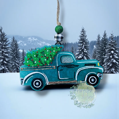 Classic Truck With Christmas Tree Freshie