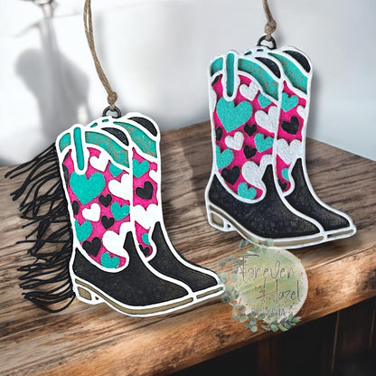Punchy Hearts Cowgirl Boot Freshie