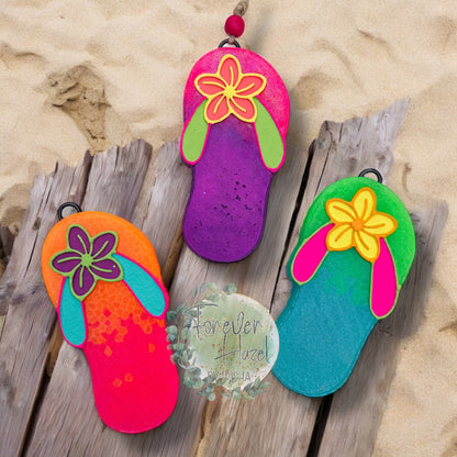 Neon Summer Collection Freshies | Palm Tree Freshie | Flip Flops Freshie | Sunrise Sunburn Sunset Repeat Freshie | Hibiscus Flower Freshie