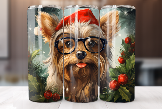 Festive Yorkie Tumbler