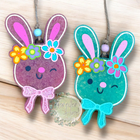 Cute Floral Easter Bunny Freshie