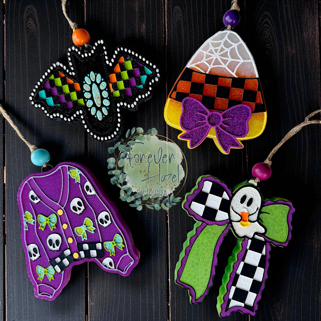 Checkered Halloween Freshies |Spooky Aroma Bead Air Freshener