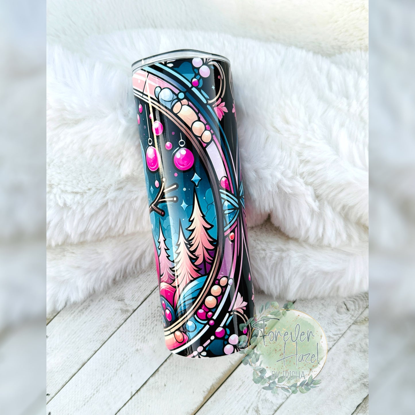 Stained Glass Snowman Tumbler